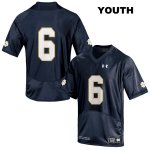 Notre Dame Fighting Irish Youth Tony Jones Jr. #6 Navy Under Armour No Name Authentic Stitched College NCAA Football Jersey DCM6699OE